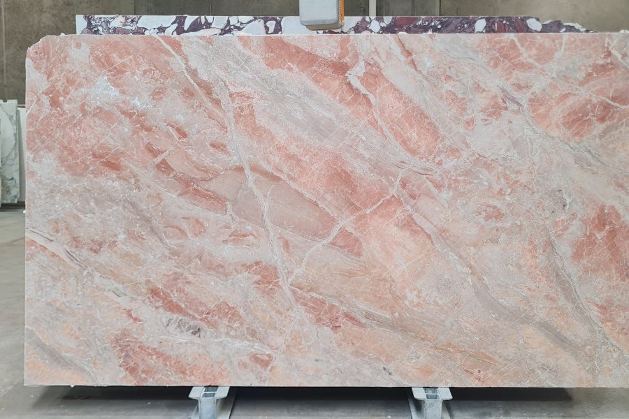 Breccia Damascata Marble Slab in honed finish at BC STONE Sydney showroom.